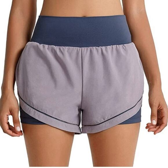 Lushforest Women’s Workout  High Waist Gym Running Shorts Sz M - Picture 1 of 4